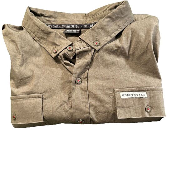 Three (3) Grunt Style Garage SS Button Down Mens Shirts Size XXXL American Flag - Picture 4 of 16